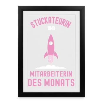 Meilleur employé plâtrier du mois - Affiche encadrée (27 × 37 cm) - noir - Devant