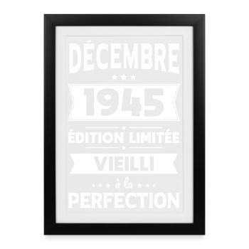 80th Birthday - December 1945 Perfection - Framed poster (27 × 37 cm) - black - Front