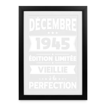 80th Birthday - December 1945 Perfection - Framed poster (27 × 37 cm) - black - Front
