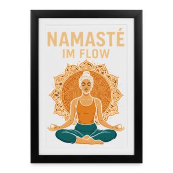 Namasté in Flow – Yoga & Mindfulness Design - Affiche encadrée (27 × 37 cm) - noir - Devant