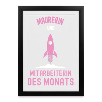 Best Female Bricklayer Employee of the Month Masonry - Framed poster (27 × 37 cm) - black - Front