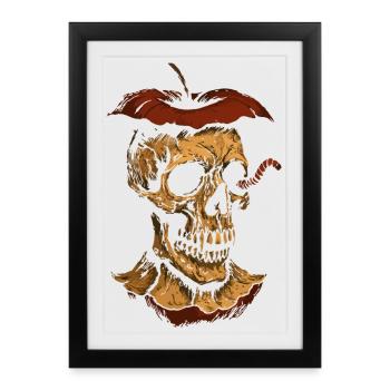 Crâne Pomme Sombre - Affiche encadrée (27 × 37 cm) - noir - Devant