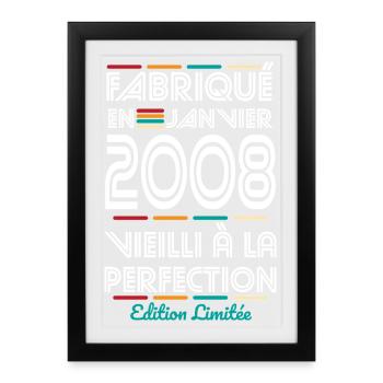 18th Birthday - Made in January 2008 - Framed poster (27 × 37 cm) - black - Front