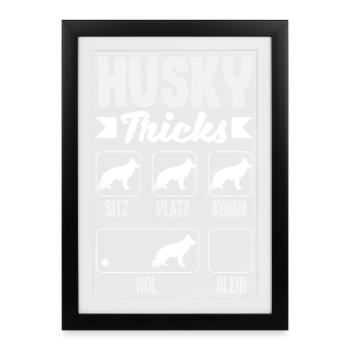 Drôle Husky Husky Propriétaire Husky Propriétaire Cadeau - Affiche encadrée (27 × 37 cm) - noir - Devant