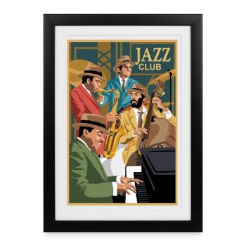 club de jazz - Affiche encadrée (27 × 37 cm) - noir - Devant