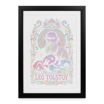 Léon Tolstoï - Affiche encadrée (27 × 37 cm) - noir - Devant