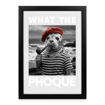 What the Seal Basque Country Beret Humor Pride - Framed poster (27 × 37 cm) - black - Front