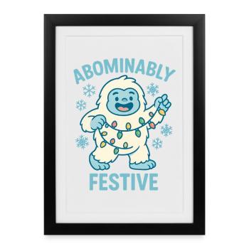 Abominablement festif – Noël Yéti - Affiche encadrée (27 × 37 cm) - noir - Devant