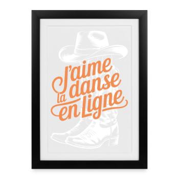 Danse en ligne Cowboy Chic - Affiche encadrée (27 × 37 cm) - noir - Devant