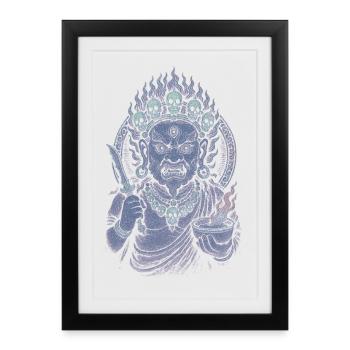 Sri Mahakala - Affiche encadrée (27 × 37 cm) - noir - Devant