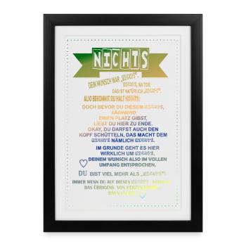 Rien Gradient Les non-souhaiteurs ne donnent rien - Affiche encadrée (27 × 37 cm) - noir - Devant