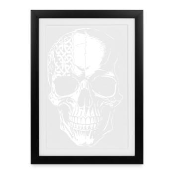 Skull with Celtic Tribal - Framed poster (27 × 37 cm) - black - Front
