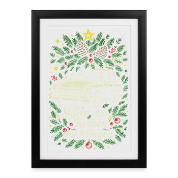 Plus doux que les pistons ne sonnent jamais - Trabi Christmas - Affiche encadrée (27 × 37 cm) - noir - Devant