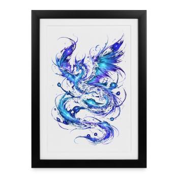 Blue Starfire Dragon - Framed poster (27 × 37 cm) - black - Front
