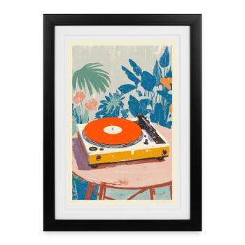 Tropical Turntable Vibe - Framed poster (27 × 37 cm) - black - Front
