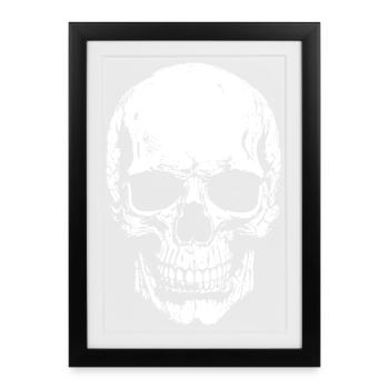 Skull Contrast Print - Framed poster (27 × 37 cm) - black - Front