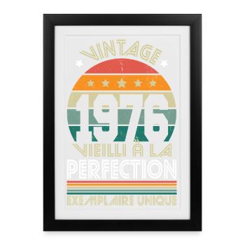 1976 – Vintage – Unique example - Framed poster (27 × 37 cm) - black - Front