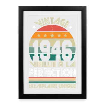 1946 – Vintage – Unique example - Framed poster (27 × 37 cm) - black - Front
