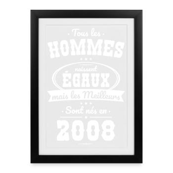 18 years old - The best were born in 2008 - Framed poster (27 × 37 cm) - black - Front