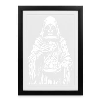 Grim Reaper with Skulls - Framed poster (27 × 37 cm) - black - Front