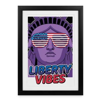 Liberty Vibes Statue of Liberty - Framed poster (27 × 37 cm) - black - Front
