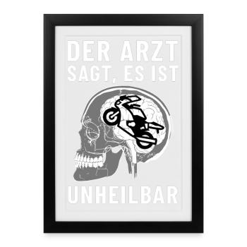 Le médecin dit que c’est une moto incurable - Affiche encadrée (27 × 37 cm) - noir - Devant