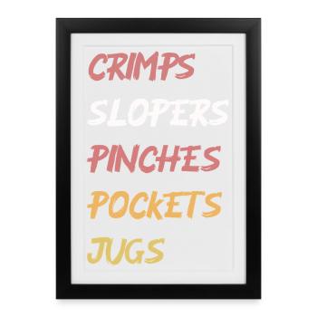 L’escalade à puces conserve des lettres aux couleurs rétro - Affiche encadrée (27 × 37 cm) - noir - Devant