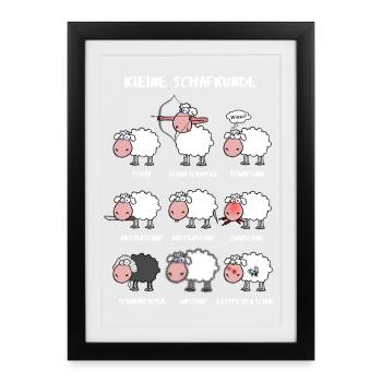 A little sheep knowledge - Framed poster (27 × 37 cm) - black - Front