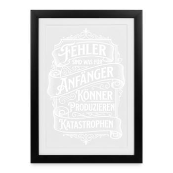 Mistakes are for beginners - Framed poster (27 × 37 cm) - black - Front
