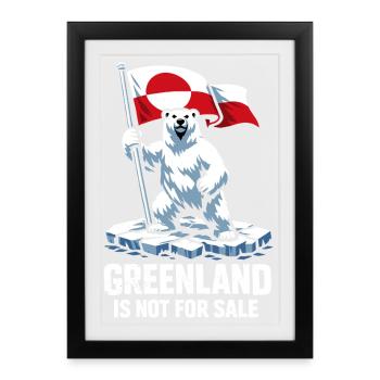 Greenland Flag Bear Greenlanders Gift - Framed poster (27 × 37 cm) - black - Front