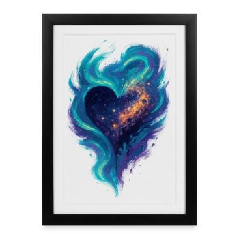 Love - Heart - Valentine's Day - Wedding - Framed poster (27 × 37 cm) - black - Front