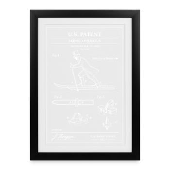 Vintage Ski Patent Diagram - Framed poster (27 × 37 cm) - black - Front