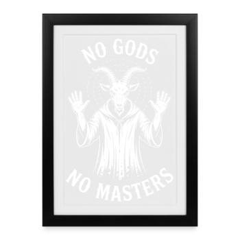 No Gods No Masters Goat - Framed poster (27 × 37 cm) - black - Front