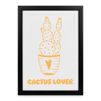 Cute Cactus Lover Saying - Framed poster (27 × 37 cm) - black - Front