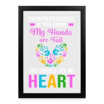 Paraeducator Lehrerassistent Paraprofessional - Gerahmtes Poster (27 × 37 cm) - Schwarz - Vorne