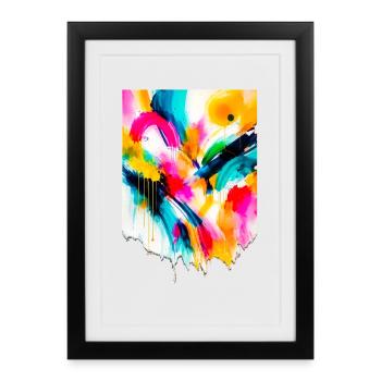 Un tourbillon abstrait coloré - Affiche encadrée (27 × 37 cm) - noir - Devant
