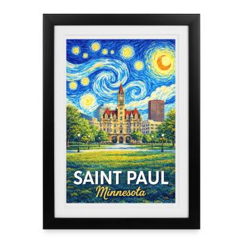 Saint Paul, Minnesota - Framed poster (27 × 37 cm) - black - Front