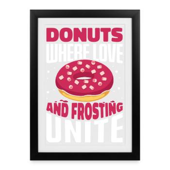 Donut fast food - Framed poster (27 × 37 cm) - black - Front