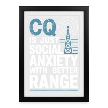 CQ with more reach | Amateur Radio Humor - Framed poster (27 × 37 cm) - black - Front