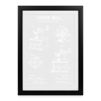 Coffee Mill Patent Blueprint - Framed poster (27 × 37 cm) - black - Front