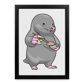 Mole Sushi - Framed poster (27 × 37 cm) - black - Front
