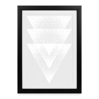 Halftone Triangle Cascade - Framed poster (27 × 37 cm) - black - Front