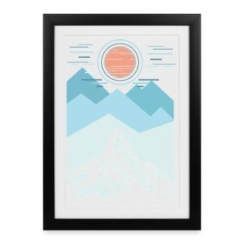 Hiker Scout Camping Hiking Mountain Climbing Mount - Framed poster (27 × 37 cm) - black - Front
