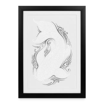 Ornement des poissons koi - Affiche encadrée (27 × 37 cm) - noir - Devant