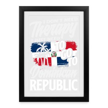 Drapeau de la République dominicaine Dom Rep Pride - Affiche encadrée (27 × 37 cm) - noir - Devant