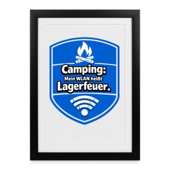 Feu de camp de camping - Affiche encadrée (27 × 37 cm) - noir - Devant