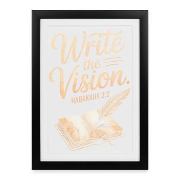 Écrivez l’œuvre d’art Vision Habacuc 2:2 - Affiche encadrée (27 × 37 cm) - noir - Devant