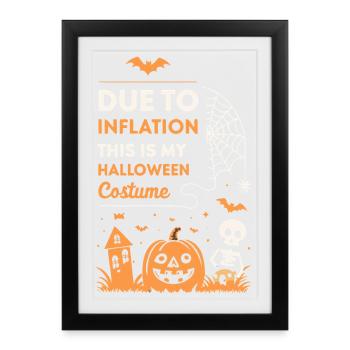 Halloween Inflation Mon Costume - Affiche encadrée (27 × 37 cm) - noir - Devant