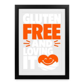 Gluten Free And Loving It Heart - Framed poster (27 × 37 cm) - black - Front