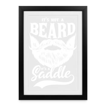 Beard to Saddle Vintage Logo - Framed poster (27 × 37 cm) - black - Front
